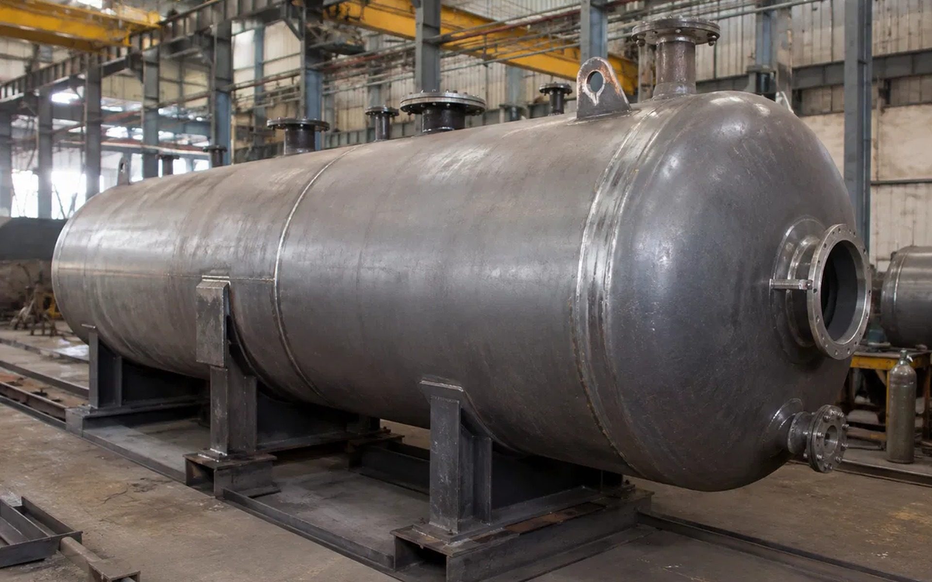Large White Dream diesel fuel storage tank under fabrication in our workshop, Saudi Arabia